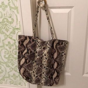 Saks fifth Ave snake skin tote